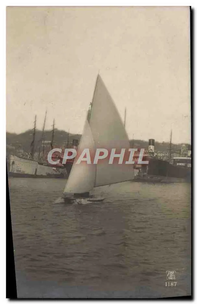 Segeltuch — Hafen mit Dampfschiffen — 1187 - Vorderseite