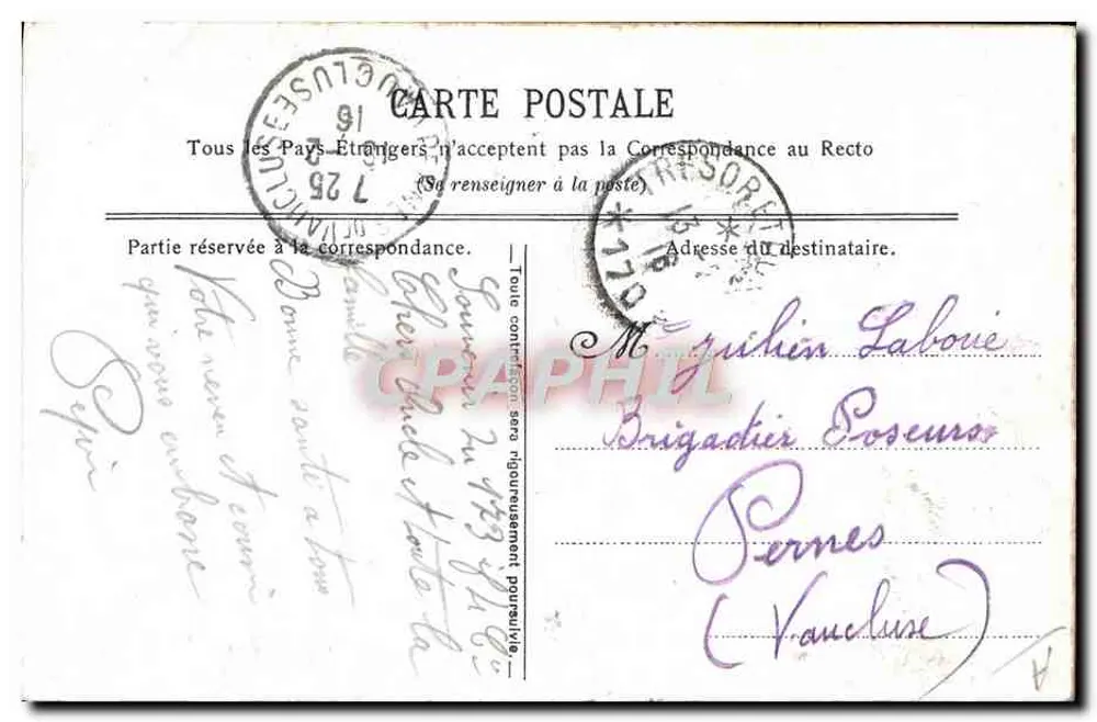 Mein Fahnen — 173. Infanterieregiment — E. Manif Déposé - Rückseite
