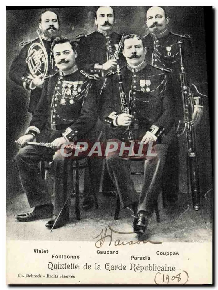 Quintett der Republikanischen Garde — 1908 — Ch. Debrock - Vorderseite