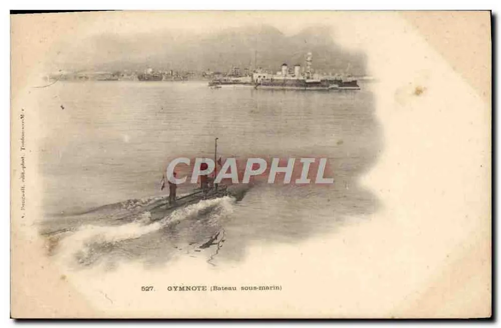 Gymnote (Navio Submarino) — Série 527 — A. Bouguett, Toulouse - Frente