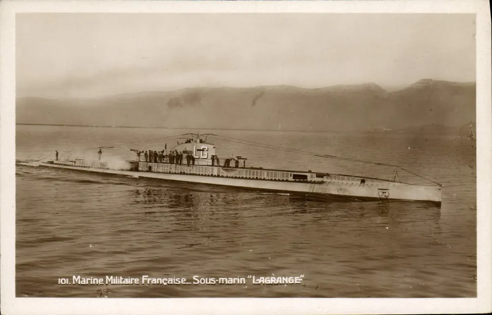 Submarino "Lagrange" — Marinha Militar Francesa — Edição Léon Baritou, Toulon - Frente