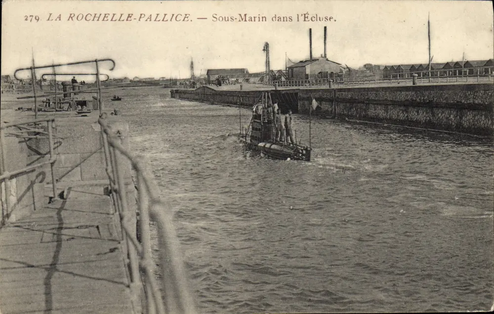 La Rochelle-Pallice — U-Boot in der Schleuse — Verlag unbekannt, Nr. 279 - Vorderseite