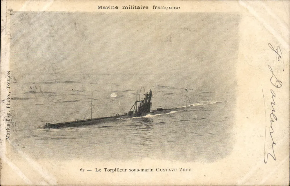 O Submarino Torpilleur Gustave Zédé — Marinha Militar Francesa — Maritus Bar, Toulon, n°62 - Frente