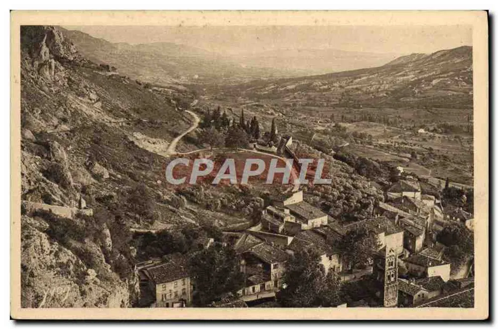 Moustiers-Sainte-Marie — Panorama über das Tal — Kunstausgabe VYON, Nr. 042 - Vorderseite