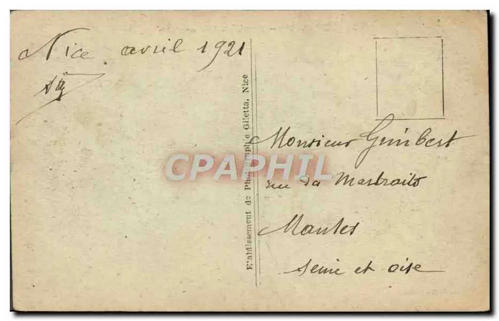Éze (A.M.) — Rua da Corniche — Editor A.M. n°1022 - Verso