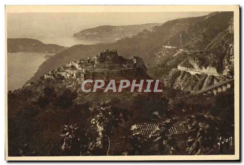 Eze — El pueblo al amanecer — Costa Azul, Alpes-Maritimes - Anverso