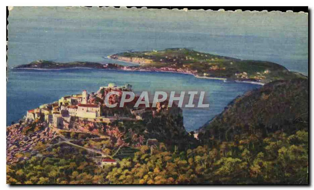 Eze (Alpes-Maritimes) — Allgemeiner Blick auf das Dorf und den Cap Ferrat — Verlag La Douce France - Vorderseite