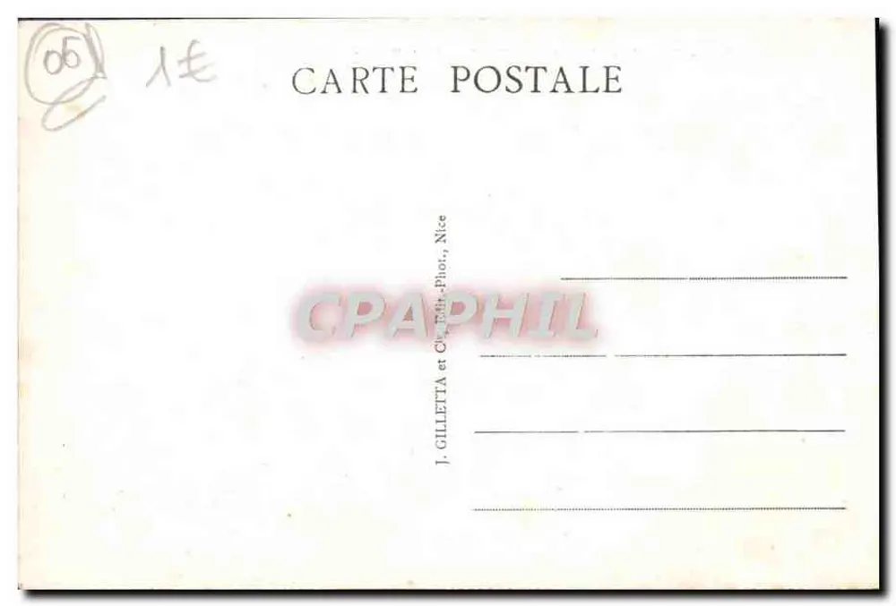 Nice - Casino de la Jetée et Promenade des Anglais — Éditeur J. Gilletta, n°27 - Verso