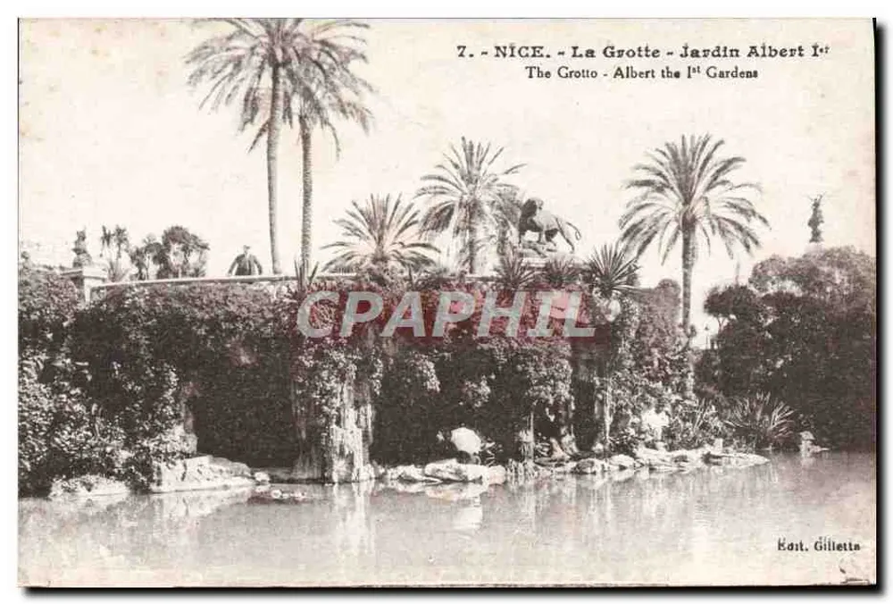Nice - A Gruta - Jardim Albert Ier — Ed. Gilletta - Frente