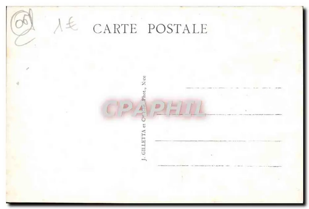 Nice - A Gruta - Jardim Albert Ier — Ed. Gilletta - Verso