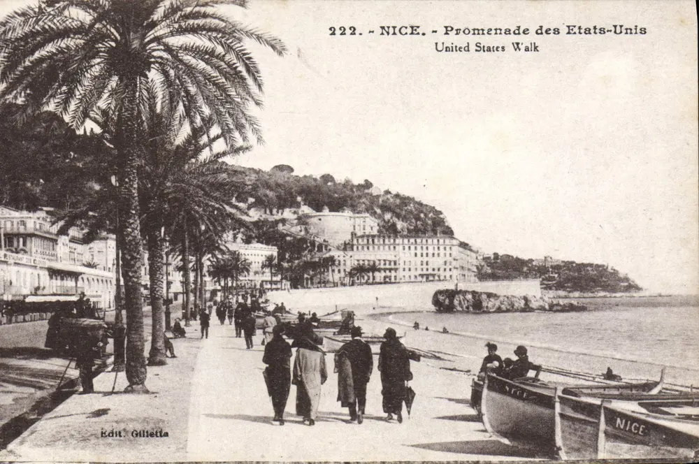 Nice - Promenade dos Estados Unidos — Editor Gilletta, n° 222 - Frente