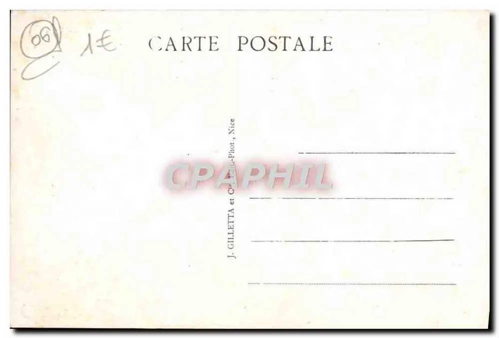 Nice - Promenade dos Estados Unidos — Editor Gilletta, n° 222 - Verso