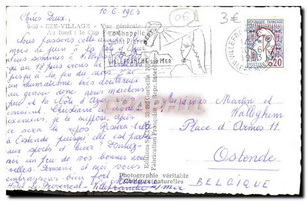 Cap Ferrat — Allgemeiner Blick — Éditions S.A.R.P. 35-Bd Gorbeia, Nice - Rückseite