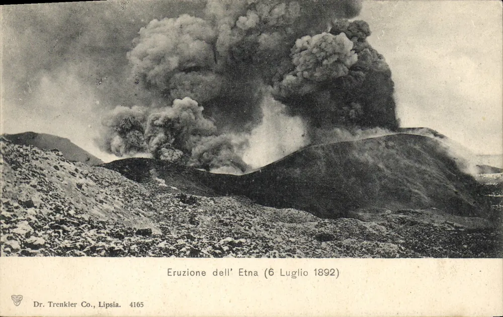Ausbruch des Mount Etna — 6. Juli 1892 — Dr. Trenkler Co., Lipsia, Nr. 4165 - Vorderseite
