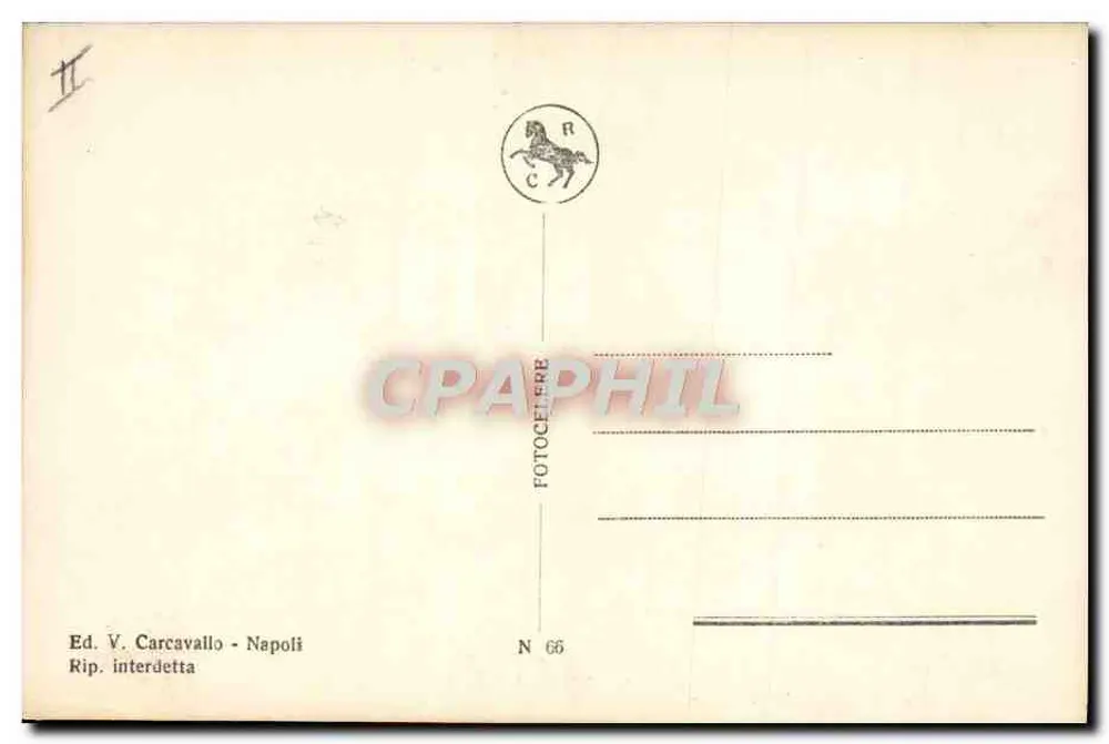 Naples - (Pozzuoli) - La Solfatara — Verlag V. Carcavallo, Nr. 66 - Rückseite