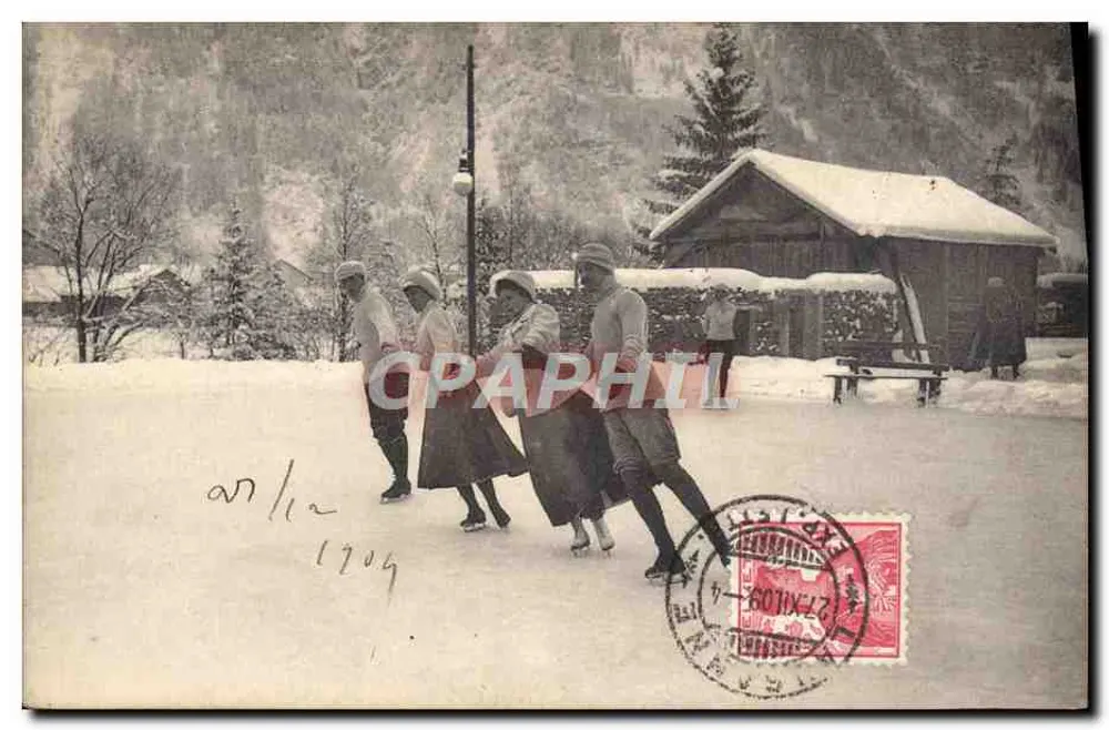 Skifahrer im Winter — Schweiz — J.J. 8051, Julien frères, Genf - Vorderseite