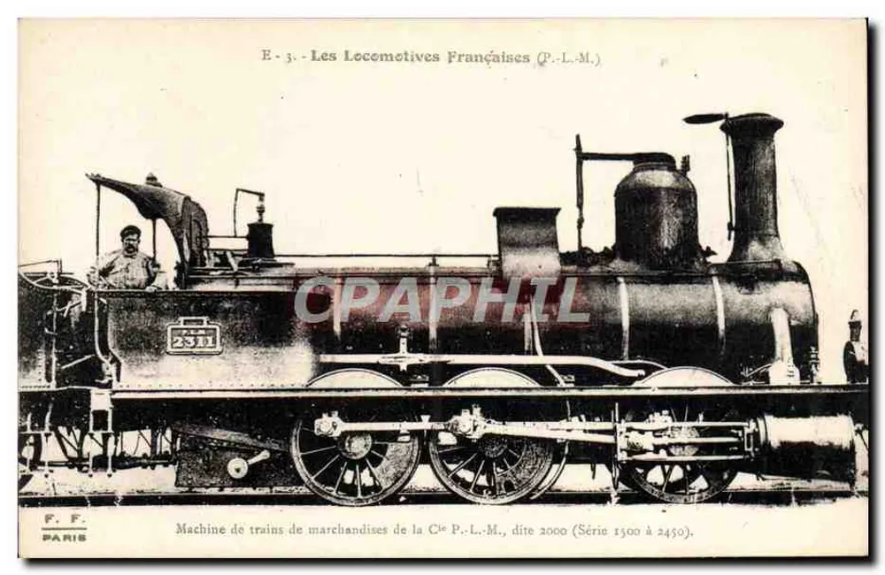 Französische Lokomotive — Güterzuglokomotive der Compagnie P.-L.-M. (Serie 1500 bis 2450) — F. F. Paris - Vorderseite
