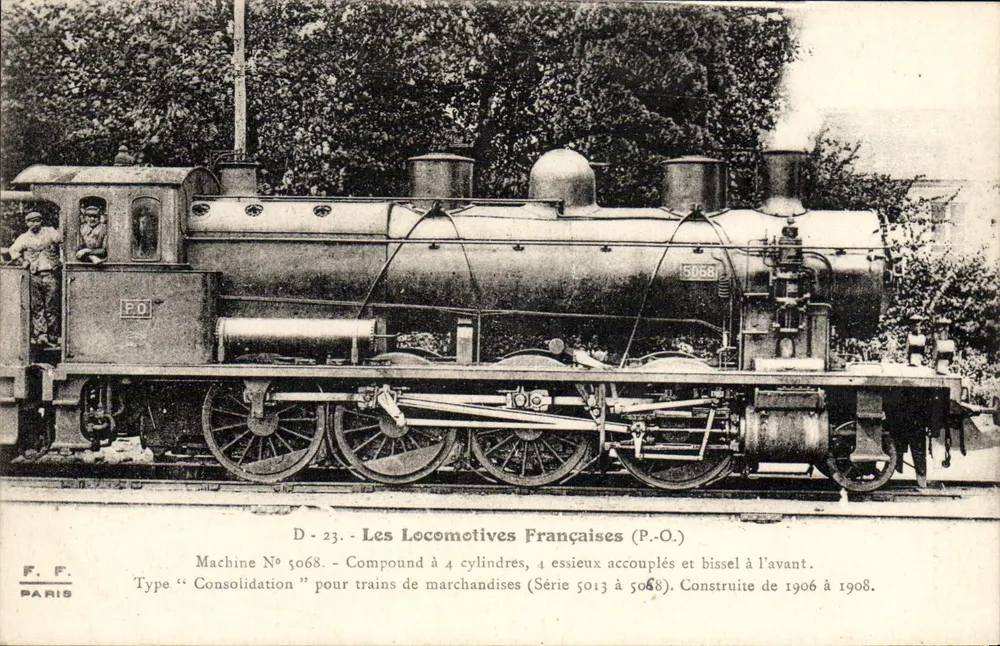 Locomotiva francesa n° 5068 — Tipo 'Consolidation' — F.F. Paris - Frente