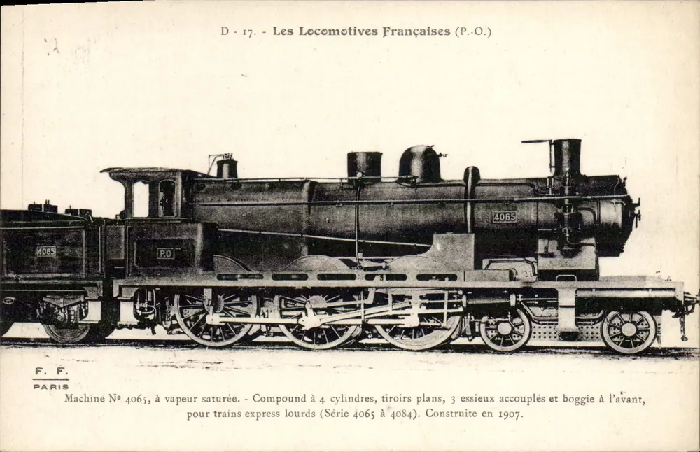 Locomotiva n° 4065 — As Locomotivas Francesas (P.O.) — Série 4065 a 4084 - Frente