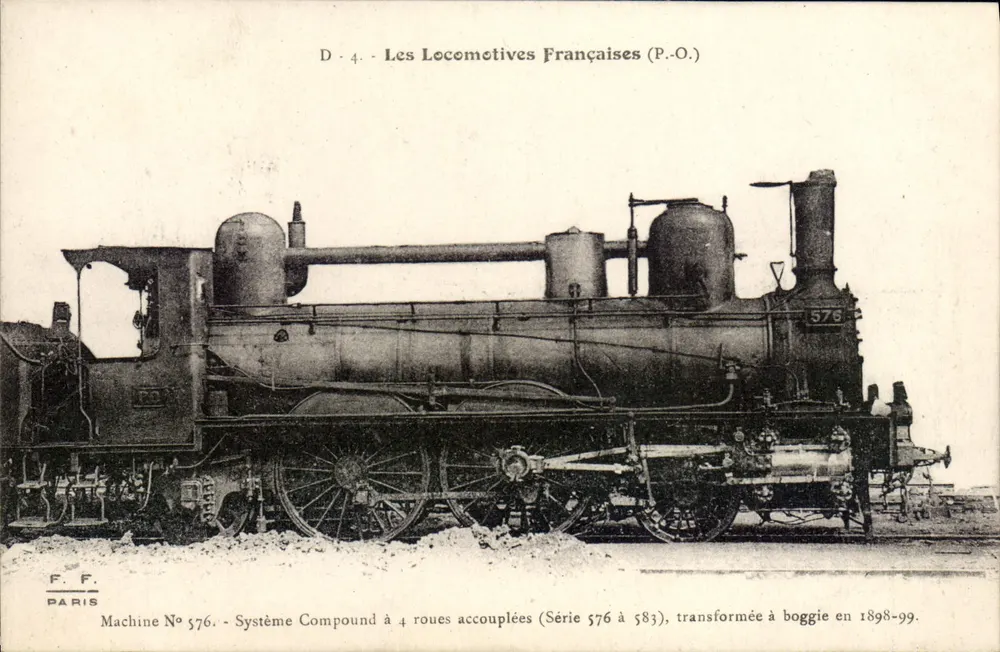 Francuska lokomotywa nr 576 — System Compound z czterema kołami sprzężonymi — F.F. Paris - Awers