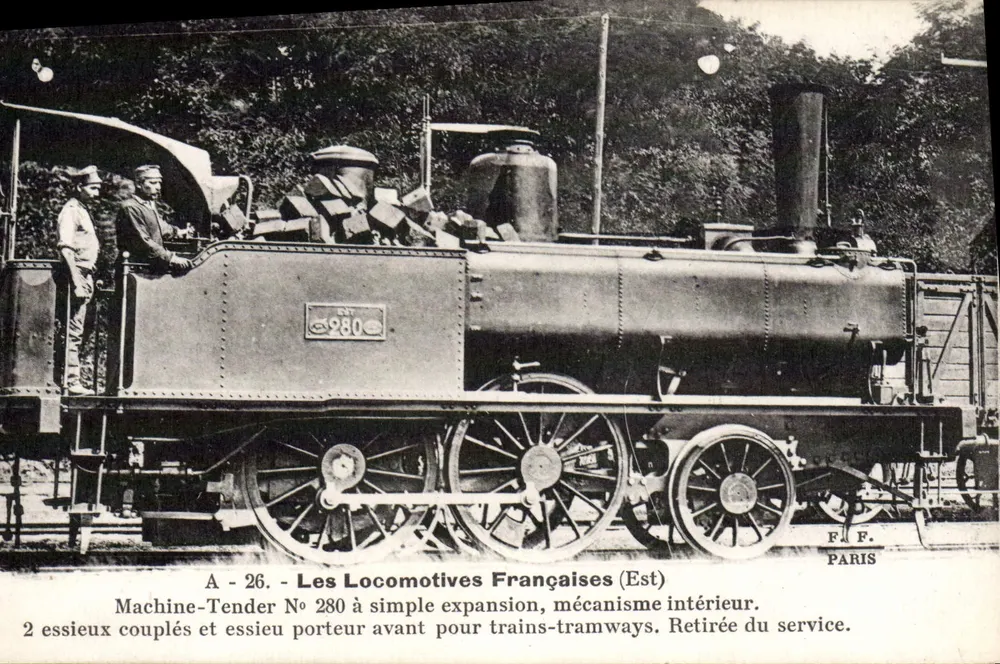Máquina-Tendência N° 280 — As Locomotivas Francesas (Est) — F.F. PARIS - Frente
