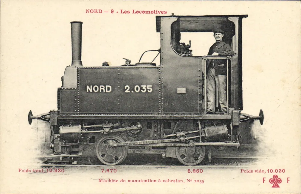 Locomotora Nord 2.035 — Máquina de maniobra con cabestán — Editor F. Fleur - Anverso
