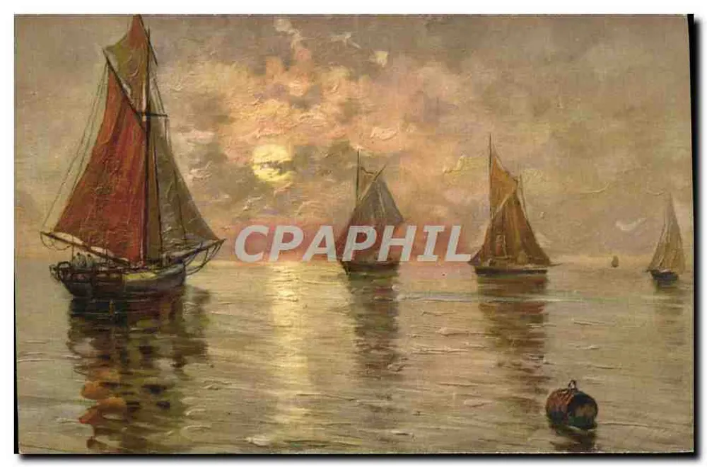 Sob o pôr do sol — barcos a vela — STF, n° 43 - Frente