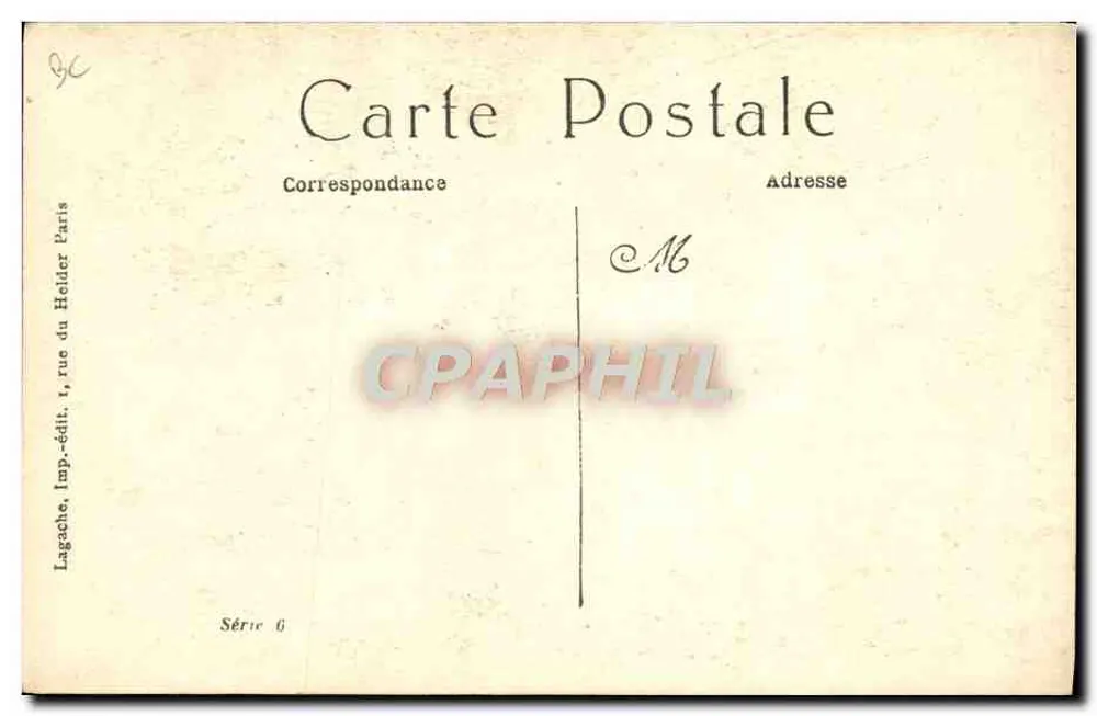 Duas mulheres nuas — estúdio — Lagache, Imp.-edit., 1, rue du Helder, Paris, Série 6 - Verso