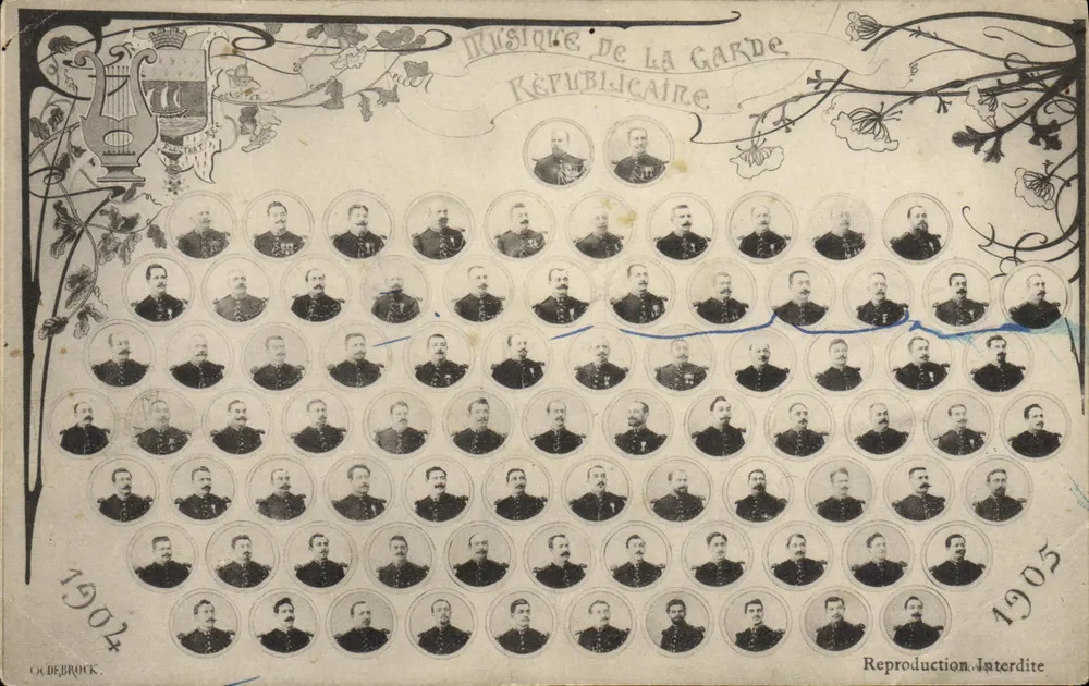 Musique de la Garde Républicaine — Reproduction Interdite 1905 — éditeur OLDEBROCK - Vorderseite