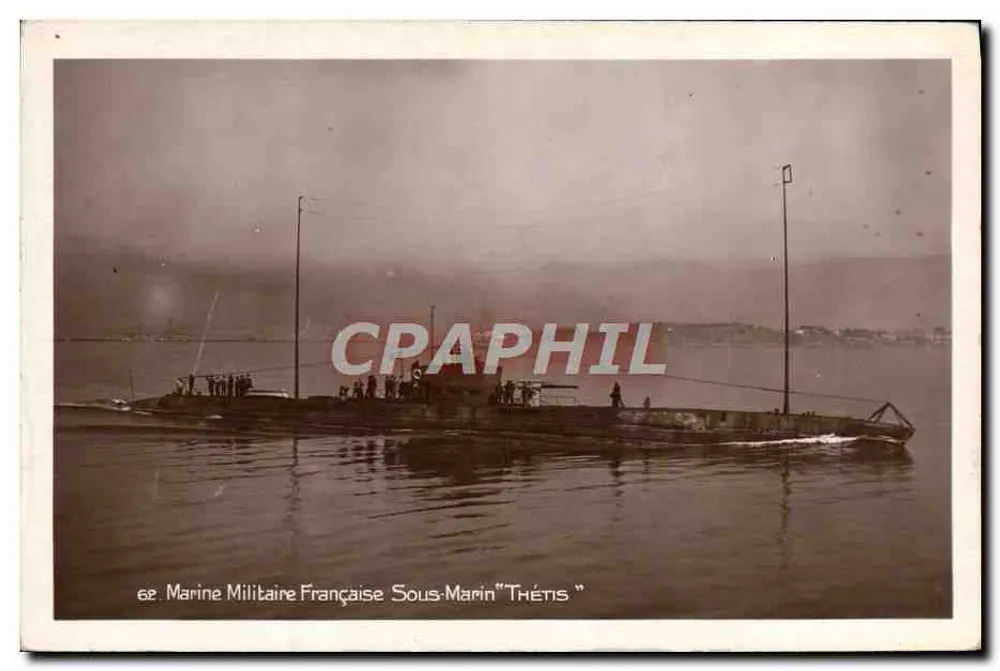 Submarino "Thétis" — Marinha Militar Francesa — editor não visível - Frente