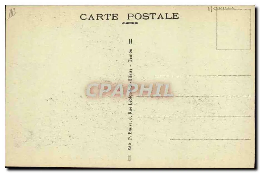 Marinekräfte - "JEAN-ROULIER", U-Boot der ersten Klasse — Verlag P. Braive, Rue Leblon, Saint-Hilaire - Toulon - Rückseite