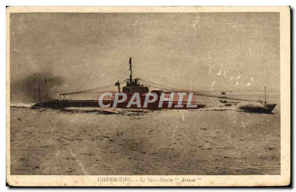 Cherbourg — Le Sous-Marin "Ariane" — A. Becquemin-Roppe, éditeur - Vorderseite