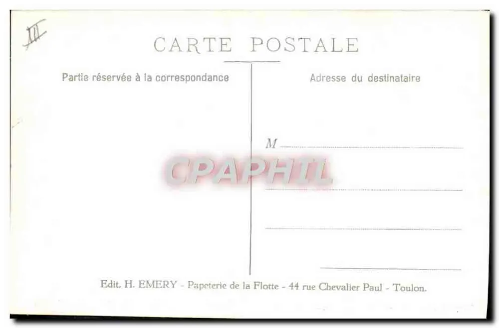 Torpedoboote in Aktion bei stürmischem Wetter — Edit. H. EMERY - Toulon - Rückseite