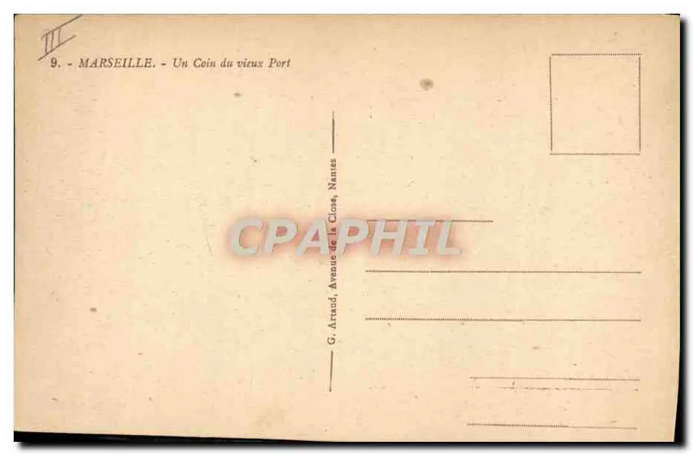 Marseille — Ein Eckchen des alten Hafens — G. Artaud, Avenue de la Close, Nantes - Rückseite