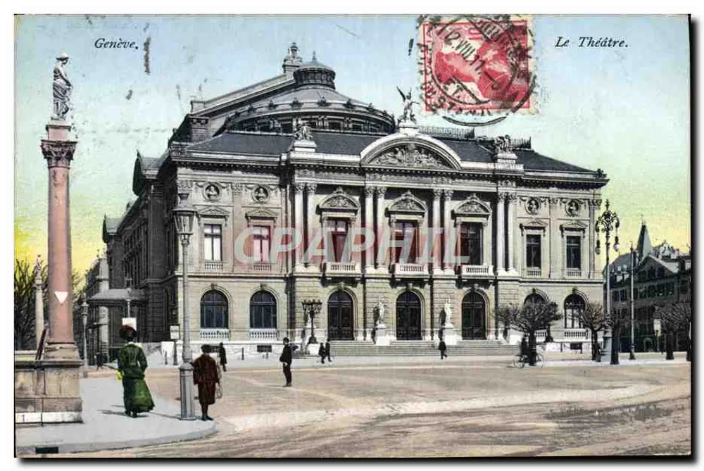 Genebra — O Teatro — E. Rossier, Nyon, n° 8418 - Frente