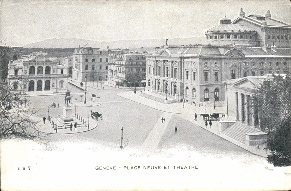Genf - Place Neuve und Theater — Verlag 'Place Géneve', Serie EH 7 - Vorderseite