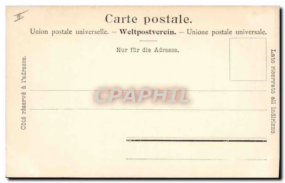 Genewa - Teatr — widok budynku z posągiem jeździeckim — J.J. 649 - Rewers