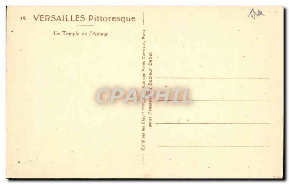 Versailles — O Templo do Amor — YVOIT - Verso