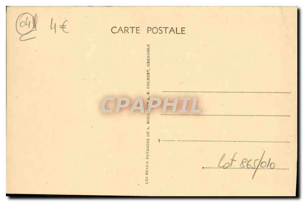 Die großen Pässe der Provence. DER PASS D'ALLOS. — Die Schluchten in Richtung Barcelonnette. - Rückseite