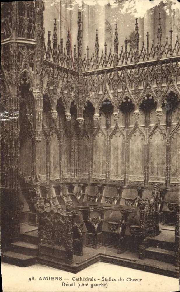 Amiens — Kathedrale - Stühle des Chors (linker Seite) — Verleger L. CARON, n° 93 - Vorderseite