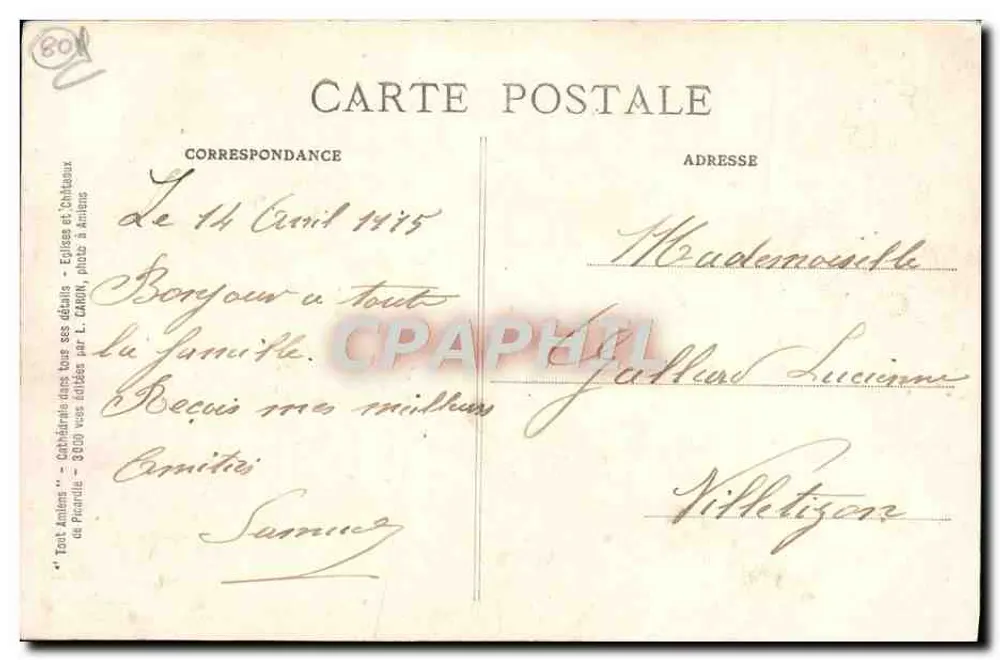 Amiens — Catedral (Lado Sul) — L. C. — Plaques Supra - Verso