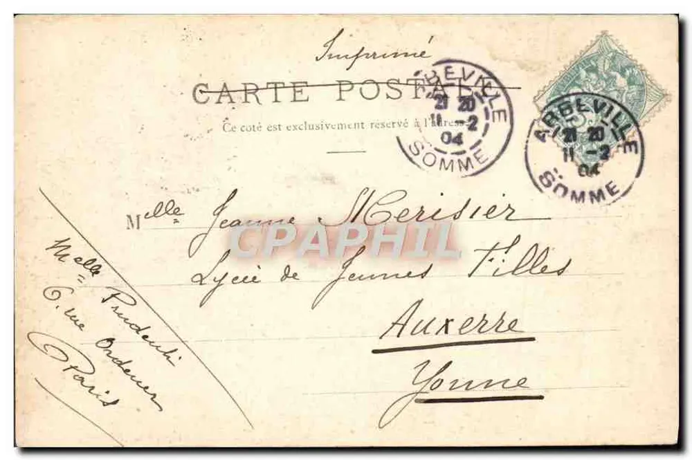 Arbeville — Cour de l'Hôtel-de-Ville — Ducloerq frères, Verleger, Arbeville - Rückseite