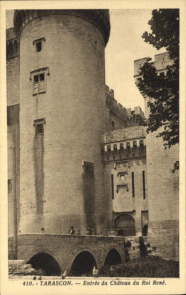 Tarascon — Entrada del Castillo del Rey René — editor H. Lefebvre, n° 410 - Anverso
