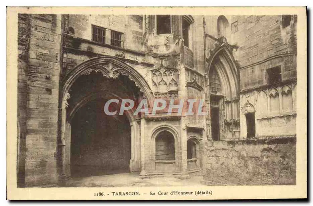 Tarascon — A Cour d'Honneur (detalhes) — Edição La Cigogne, 7, Carrefour Vieux-Port, Marseille - Frente