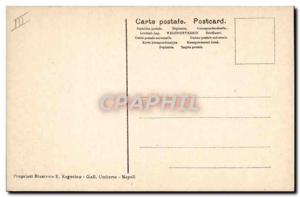 Vesuvio — Ausbruch April 1906 — Verlag E. Ragozino, Gall. Umberto, Neapel - Rückseite
