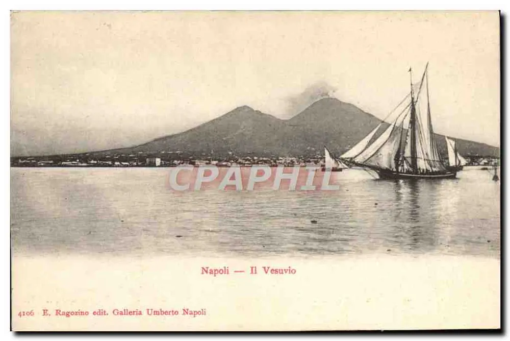 Napoli — Il Vesuvio — E. Ragozino edit, Galleria Umberto Napoli - Vorderseite