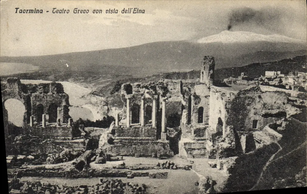 Taormina - Griechisches Theater mit Blick auf den Mount Etna - Vorderseite
