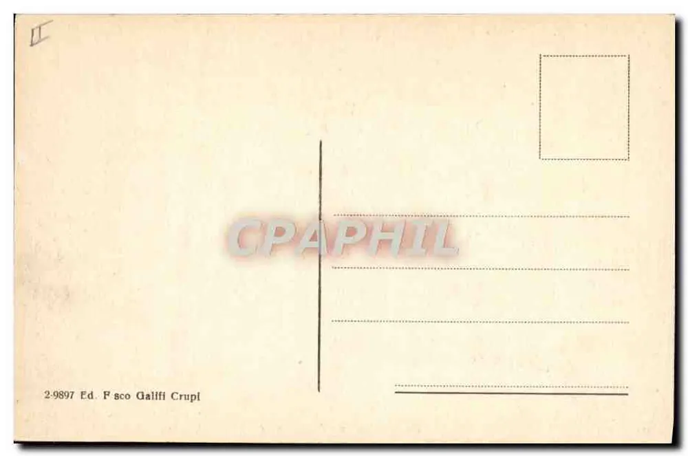 Taormina mit Etna in Eruption — Verlag Galiffi Crupi, Nr. 2-9897 - Rückseite
