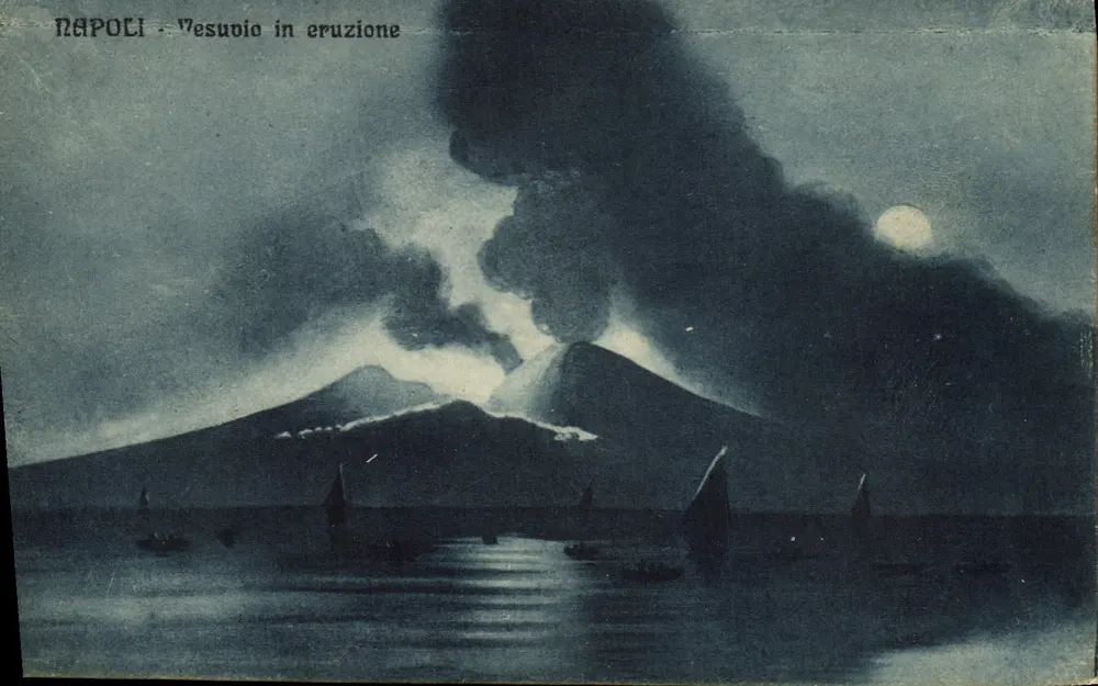 Neapel - Vesuvio in Eruption — Verlag Ditta Roberto Zedda di V. Careavallo - Neapel - Vorderseite