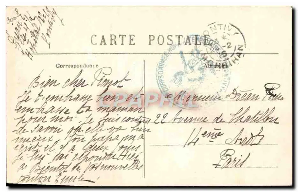 In der Bretagne — Beim Dorfbäcker — Sammlung Villard, Quimper - Rückseite